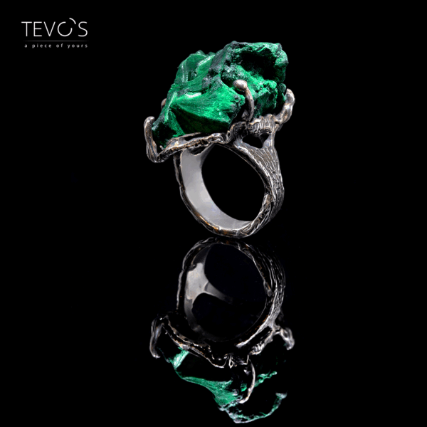 Silver and Malachite Ring