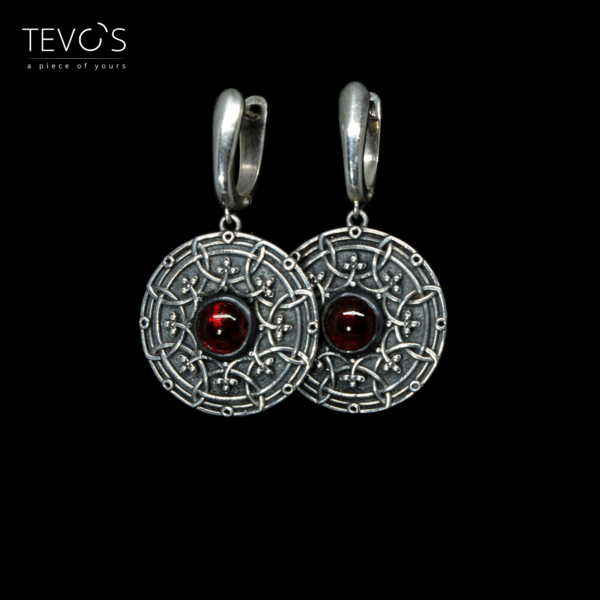 Earrings with Natural Garnet